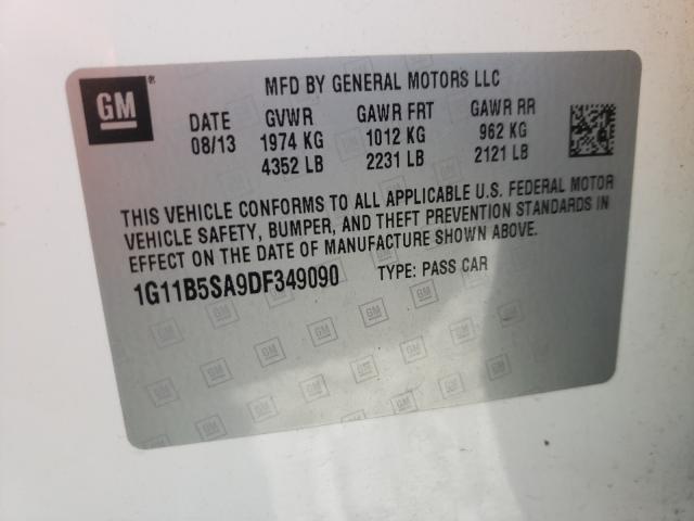 Photo 10 from auction – 2013 CHEVROLET MALIBU LS with VIN 1G11B5SA9DF349090