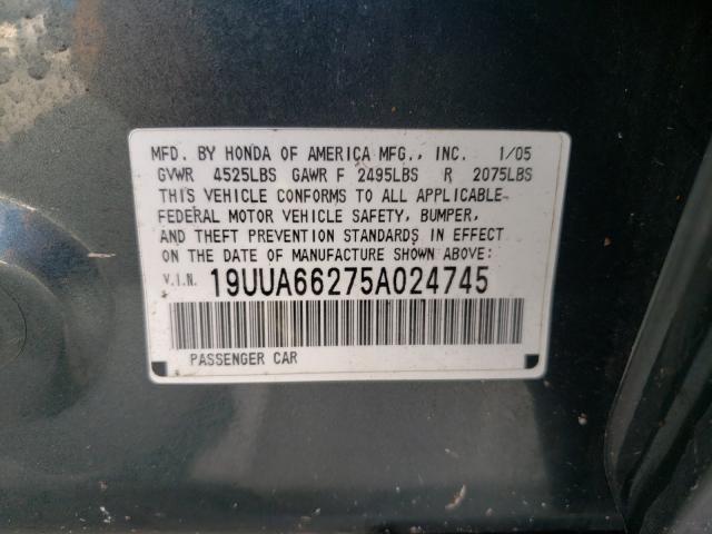 Photo 10 from auction – 2005 ACURA TL with VIN 19UUA66275A024745