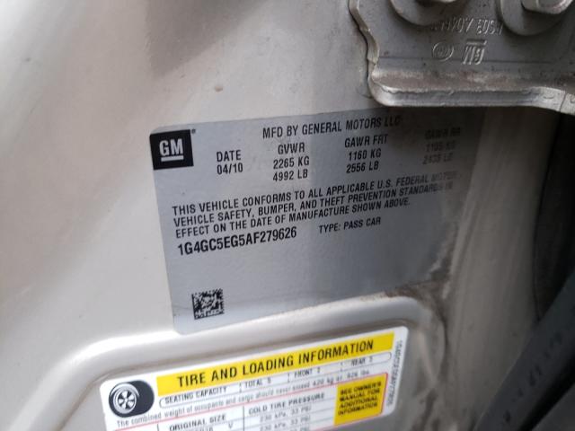 Photo 10 from auction – 2010 BUICK LACROSSE C with VIN 1G4GC5EG5AF279626