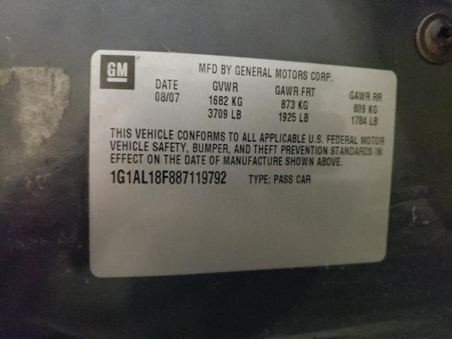 Photo 10 from auction – 2008 CHEVROLET COBALT LT with VIN 1G1AL18F887119792