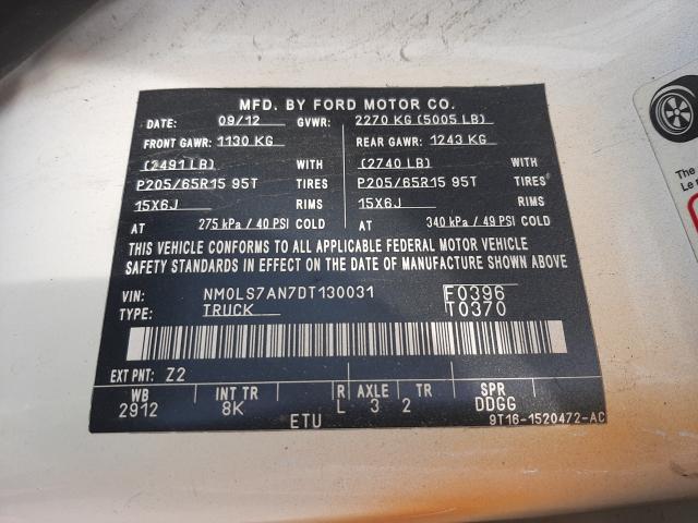 Photo 10 from auction – 2013 FORD TRANSIT CO with VIN NM0LS7AN7DT130031
