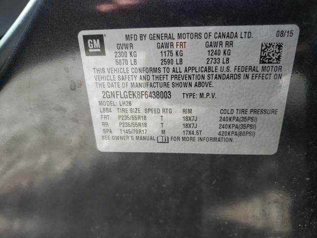 Photo 10 from auction – 2015 CHEVROLET EQUINOX LT with VIN 2GNFLGEK8F6438003