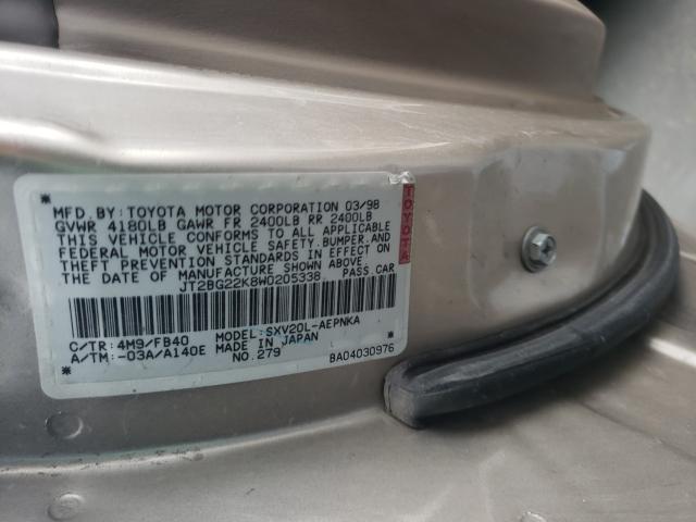 Photo 10 from auction – 1998 TOYOTA CAMRY CE with VIN JT2BG22K8W0205338