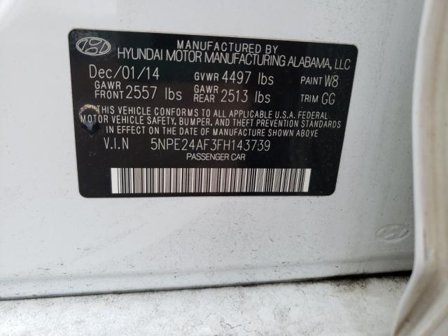 Photo 10 from auction – 2015 HYUNDAI SONATA SE with VIN 5NPE24AF3FH143739