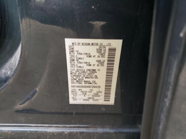 Photo 10 from auction – 2004 NISSAN ARMADA SE with VIN 5N1AA08A84N729429