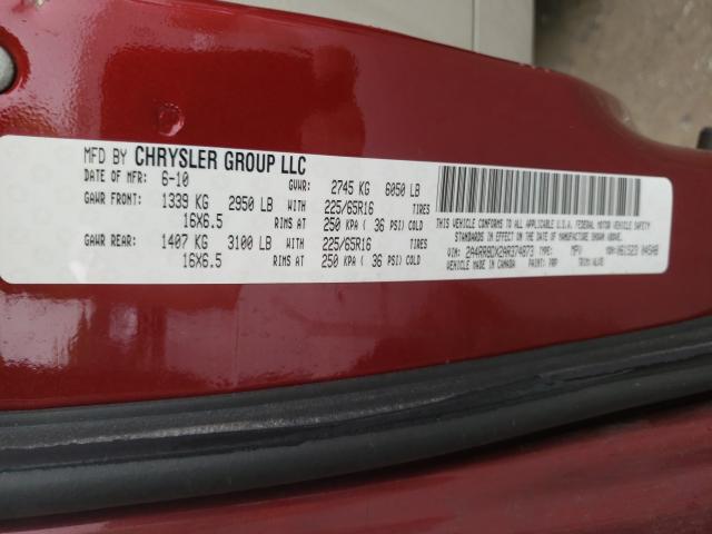 Photo 10 from auction – 2010 CHRYSLER TOWN & COU with VIN 2A4RR8DX2AR374873