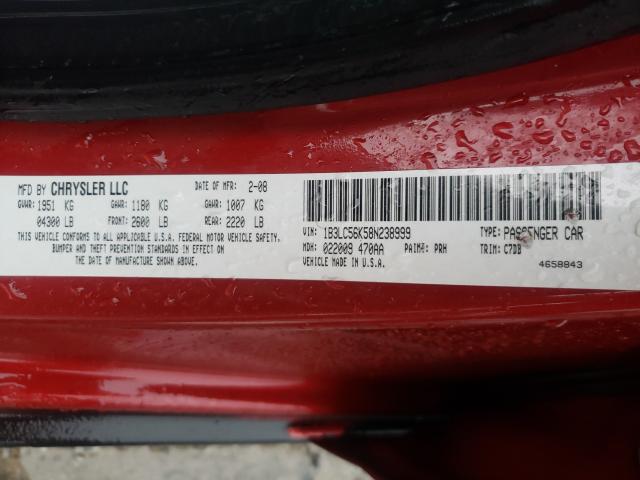 Photo 10 from auction – 2008 DODGE AVENGER SX with VIN 1B3LC56K58N238999