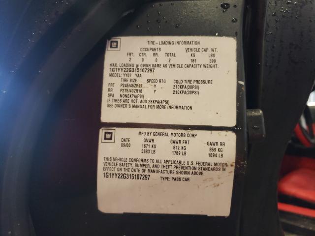 Photo 10 from auction – 2001 CHEVROLET CORVETTE with VIN 1G1YY22G315107297