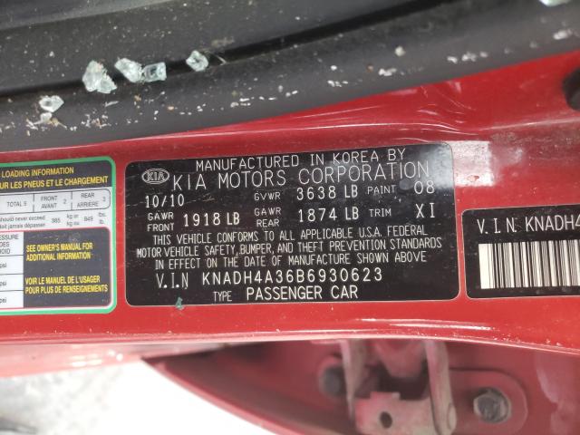 Photo 10 from auction – 2011 KIA RIO BASE with VIN KNADH4A36B6930623