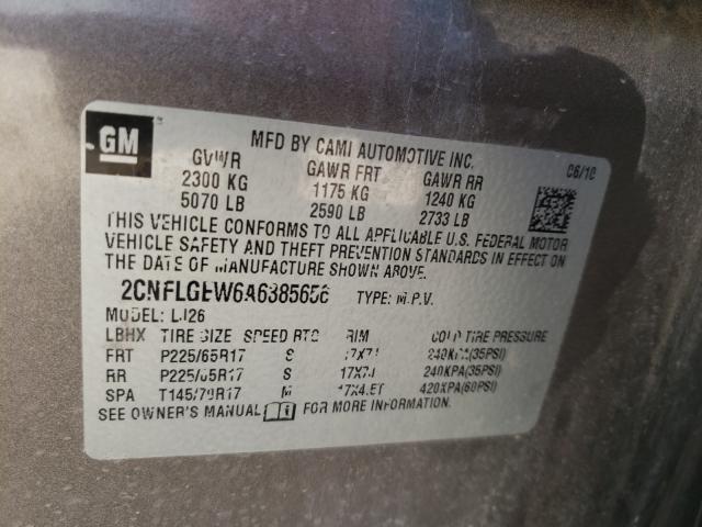 Photo 10 from auction – 2010 CHEVROLET EQUINOX LT with VIN 2CNFLGEW6A6385656