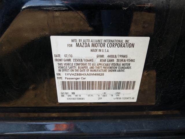 Photo 10 from auction – 2010 MAZDA 6 I with VIN 1YVHZ8BHXA5M49825