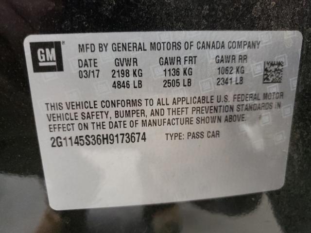 Photo 10 from auction – 2017 CHEVROLET IMPALA with VIN 2G1145S36H9173674