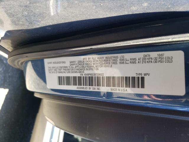 Photo 10 from auction – 2008 SUBARU OUTBACK with VIN 4S4BP60C087336022