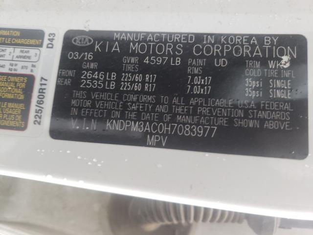 Photo 10 from auction – 2017 KIA SPORTAGE with VIN KNDPM3AC0H7083977