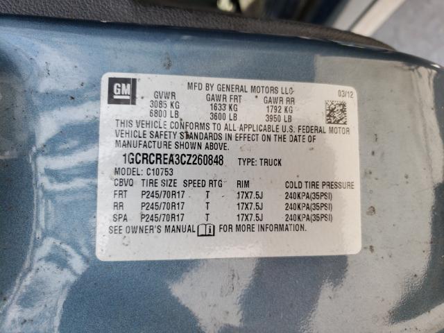 Photo 10 from auction – 2012 CHEVROLET SILVERADO with VIN 1GCRCREA3CZ260848
