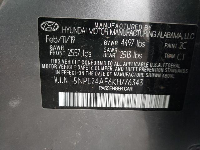 Photo 10 from auction – 2019 HYUNDAI SONATA SE with VIN 5NPE24AF6KH776343