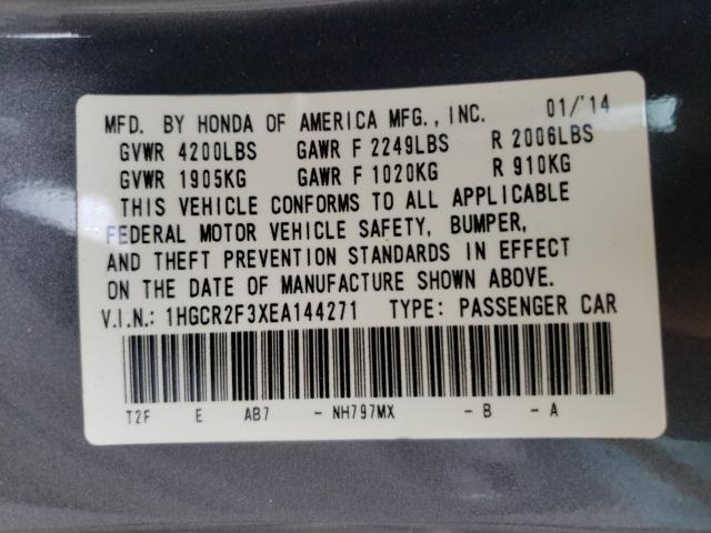 Photo 10 from auction – 2014 HONDA ACCORD LX with VIN 1HGCR2F3XEA144271