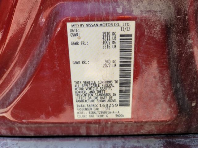 Photo 10 from auction – 2013 NISSAN ALTIMA 2.5 with VIN 1N4AL3AP8DC168259