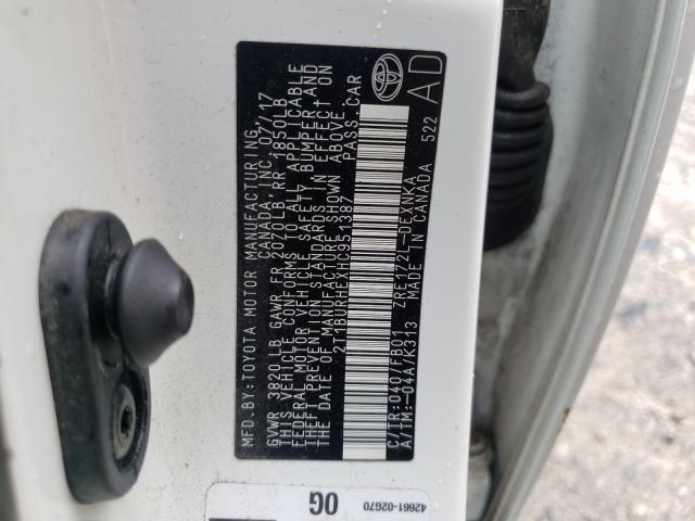 Photo 10 from auction – 2017 TOYOTA COROLLA L with VIN 2T1BURHEXHC951387
