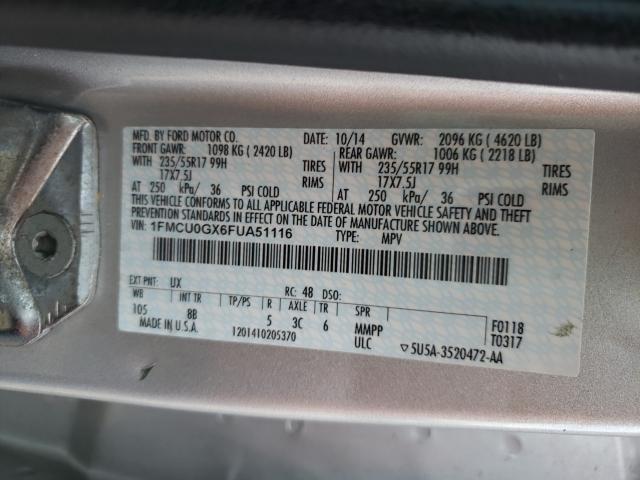 Photo 10 from auction – 2015 FORD ESCAPE SE with VIN 1FMCU0GX6FUA51116