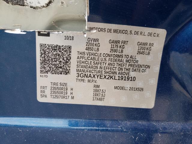 Photo 10 from auction – 2019 CHEVROLET EQUINOX PR with VIN 3GNAXYEX2KL191910