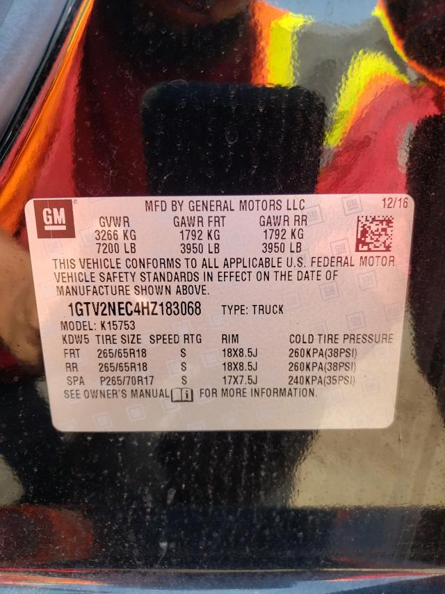 Photo 10 from auction – 2017 GMC SIERRA K15 with VIN 1GTV2NEC4HZ183068