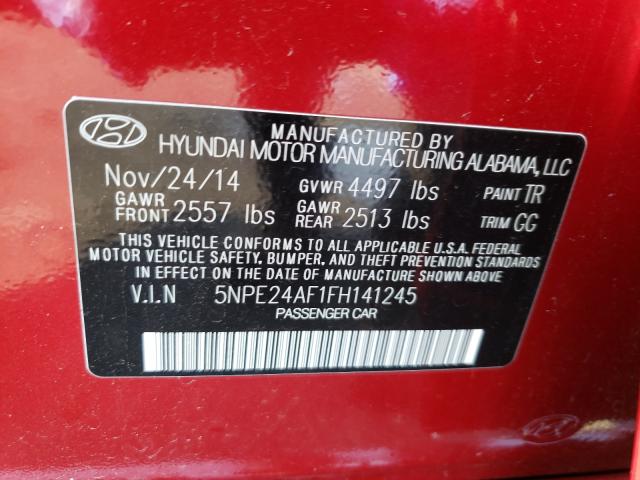 Photo 10 from auction – 2015 HYUNDAI SONATA SE with VIN 5NPE24AF1FH141245