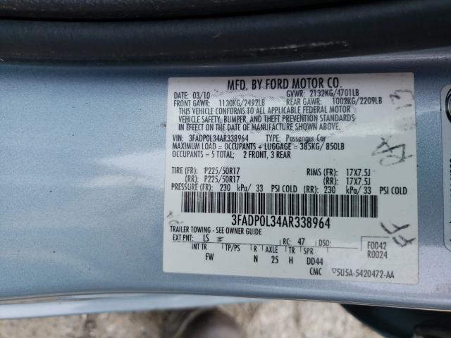 Photo 10 from auction – 2010 FORD FUSION HYB with VIN 3FADP0L34AR338964