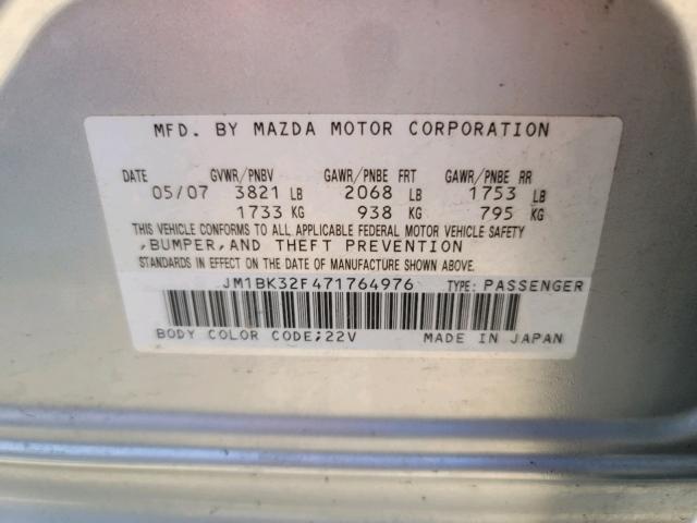Photo 10 from auction – 2007 MAZDA 3 I with VIN JM1BK32F471764976