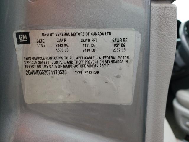 Photo 10 from auction – 2007 BUICK LACROSSE C with VIN 2G4WD552671178530