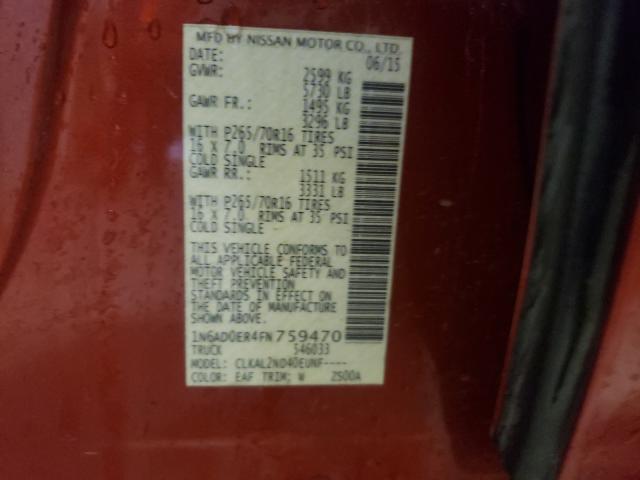 Photo 10 from auction – 2015 NISSAN FRONTIER S with VIN 1N6AD0ER4FN759470