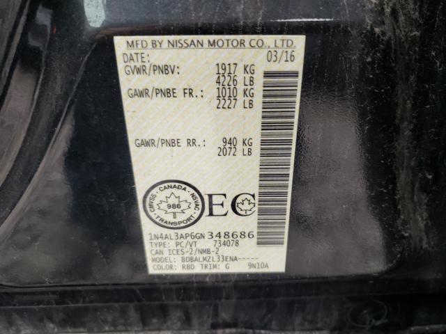 Photo 10 from auction – 2016 NISSAN ALTIMA 2.5 with VIN 1N4AL3AP6GN348686