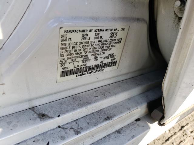 Photo 10 from auction – 2005 NISSAN MAXIMA SE with VIN 1N4BA41E65C805004