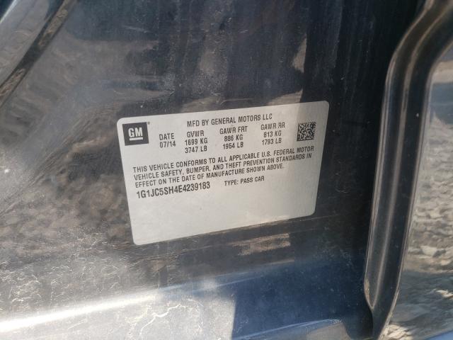 Photo 10 from auction – 2014 CHEVROLET SONIC LT with VIN 1G1JC5SH4E4239183