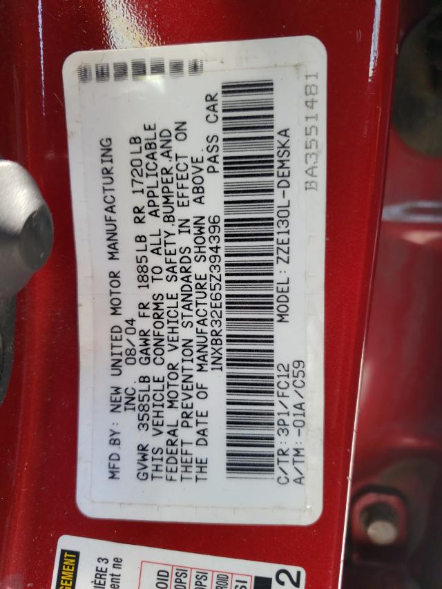 Photo 10 from auction – 2005 TOYOTA COROLLA CE with VIN 1NXBR32E65Z394396