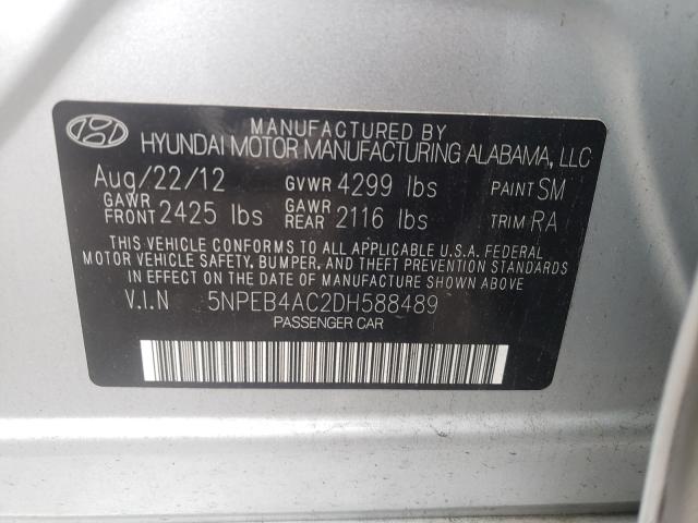 Photo 10 from auction – 2013 HYUNDAI SONATA GLS with VIN 5NPEB4AC2DH588489