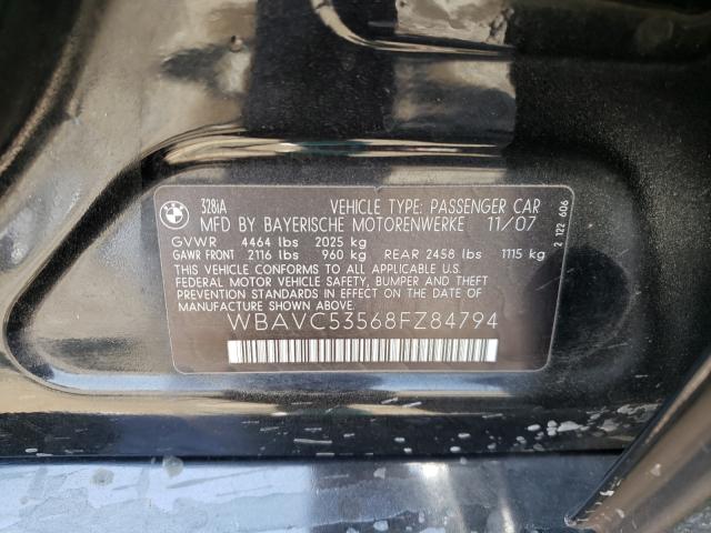 Photo 10 from auction – 2008 BMW 328 I SULE with VIN WBAVC53568FZ84794