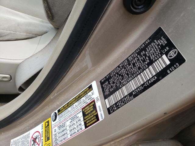 Photo 10 from auction – 2009 TOYOTA CAMRY BASE with VIN 4T1BE46K49U880759