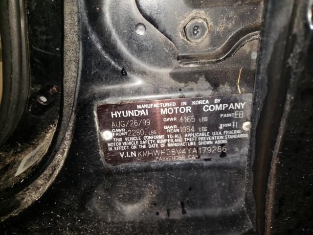 Photo 10 from auction – 2000 HYUNDAI SONATA GLS with VIN KMHWF35V4YA179286