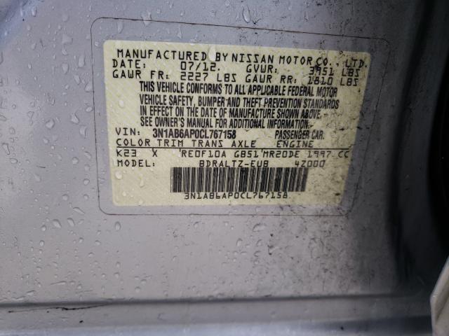 Photo 10 from auction – 2012 NISSAN SENTRA 2.0 with VIN 3N1AB6AP0CL767158