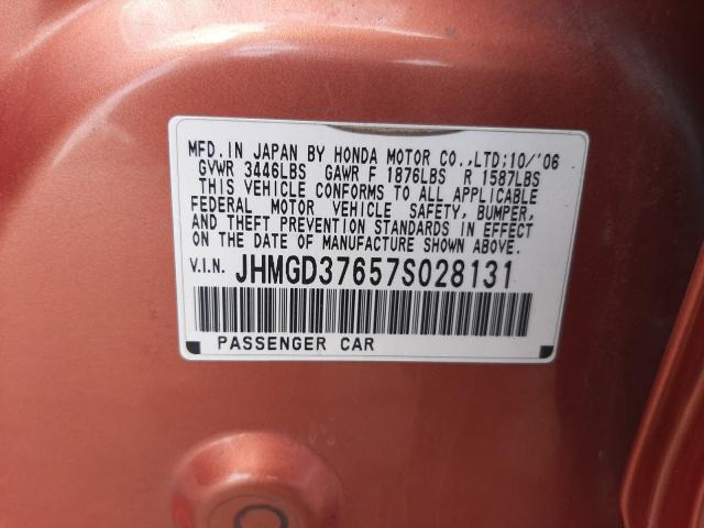 Photo 10 from auction – 2007 HONDA FIT S with VIN JHMGD37657S028131