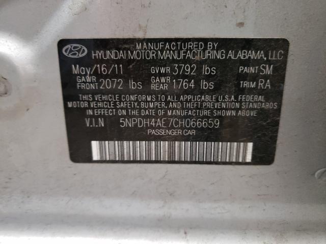Photo 10 from auction – 2012 HYUNDAI ELANTRA GL with VIN 5NPDH4AE7CH066659