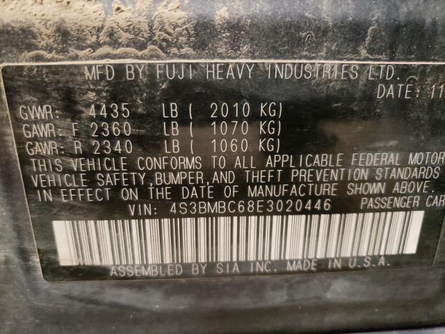 Photo 10 from auction – 2014 SUBARU LEGACY 2.5 with VIN 4S3BMBC68E3020446