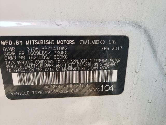 Photo 10 from auction – 2017 MITSUBISHI MIRAGE G4 with VIN ML32F4FJXHHF20174