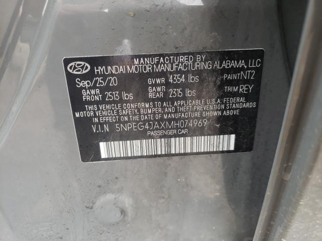 Photo 10 from auction – 2021 HYUNDAI SONATA SE with VIN 5NPEG4JAXMH074969