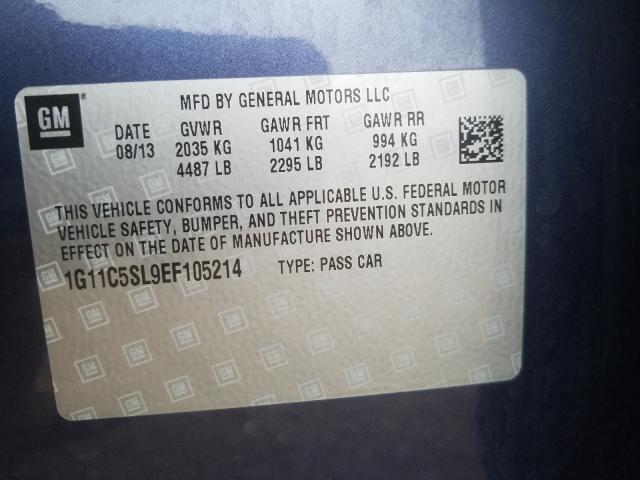 Photo 10 from auction – 2014 CHEVROLET MALIBU 1LT with VIN 1G11C5SL9EF105214
