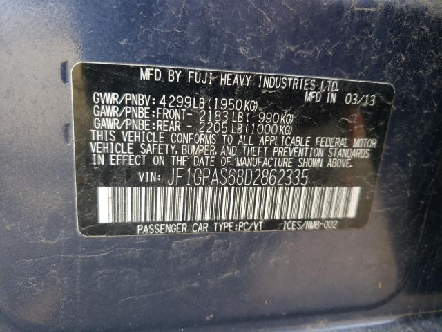 Photo 10 from auction – 2013 SUBARU IMPREZA SP with VIN JF1GPAS68D2862335