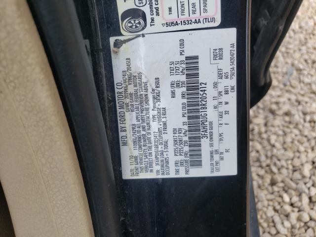 Photo 10 from auction – 2011 FORD FUSION SEL with VIN 3FAHP0JG1BR205412