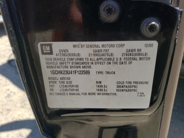 Photo 10 from auction – 2001 CHEVROLET SILVERADO with VIN 1GCHK23U41F122589