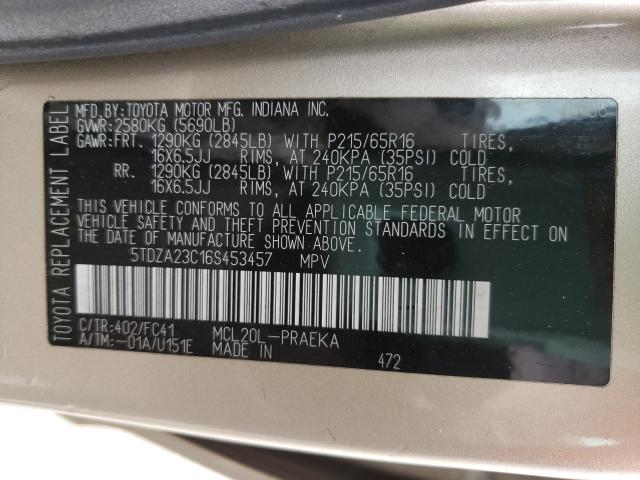 Photo 10 from auction – 2006 TOYOTA SIENNA CE with VIN 5TDZA23C16S453457